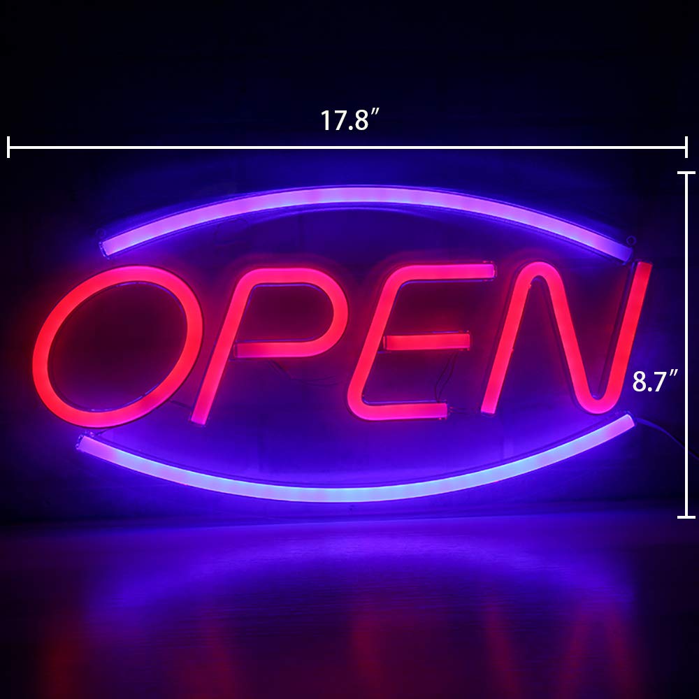 Wanxing LED Open Sign Neon Night Light for Room Decor, Bedroom, Bar, Pub, Hotel, Cafe, Restaurant, Game Room. Wall Art Decorative Sign, Powered by USB.
