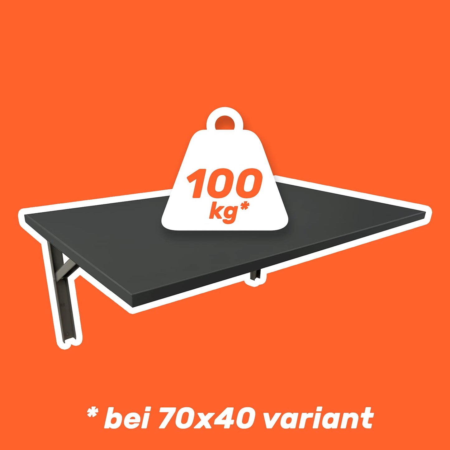 AKKE wall folding table with rounded edges. Folding table, dining table, wall table, kitchen table, desk, children's desk, bar table, computer table, foldable. | Universal table