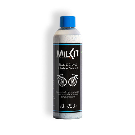 milKit Tubeless Sealant for road bike & gravel, in a 250 ml bottle - bicycle tire sealant - Tubeless milk for bike tire sealing
