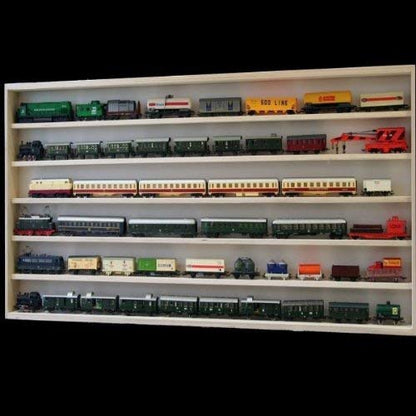 Alsino model railway display case with tracks H0 model railway collection showcase with glass hanging display case v-110.6a - dimensions: 110 cm x 58 cm x 8.5 cm 6 compartments with grooves