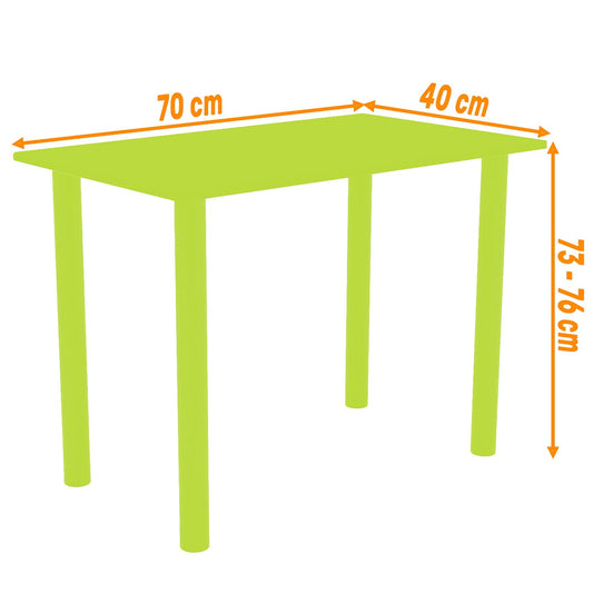AKKE 70x40 | Dining table - Table with white legs - Kitchen table - Desk | Light Graphite