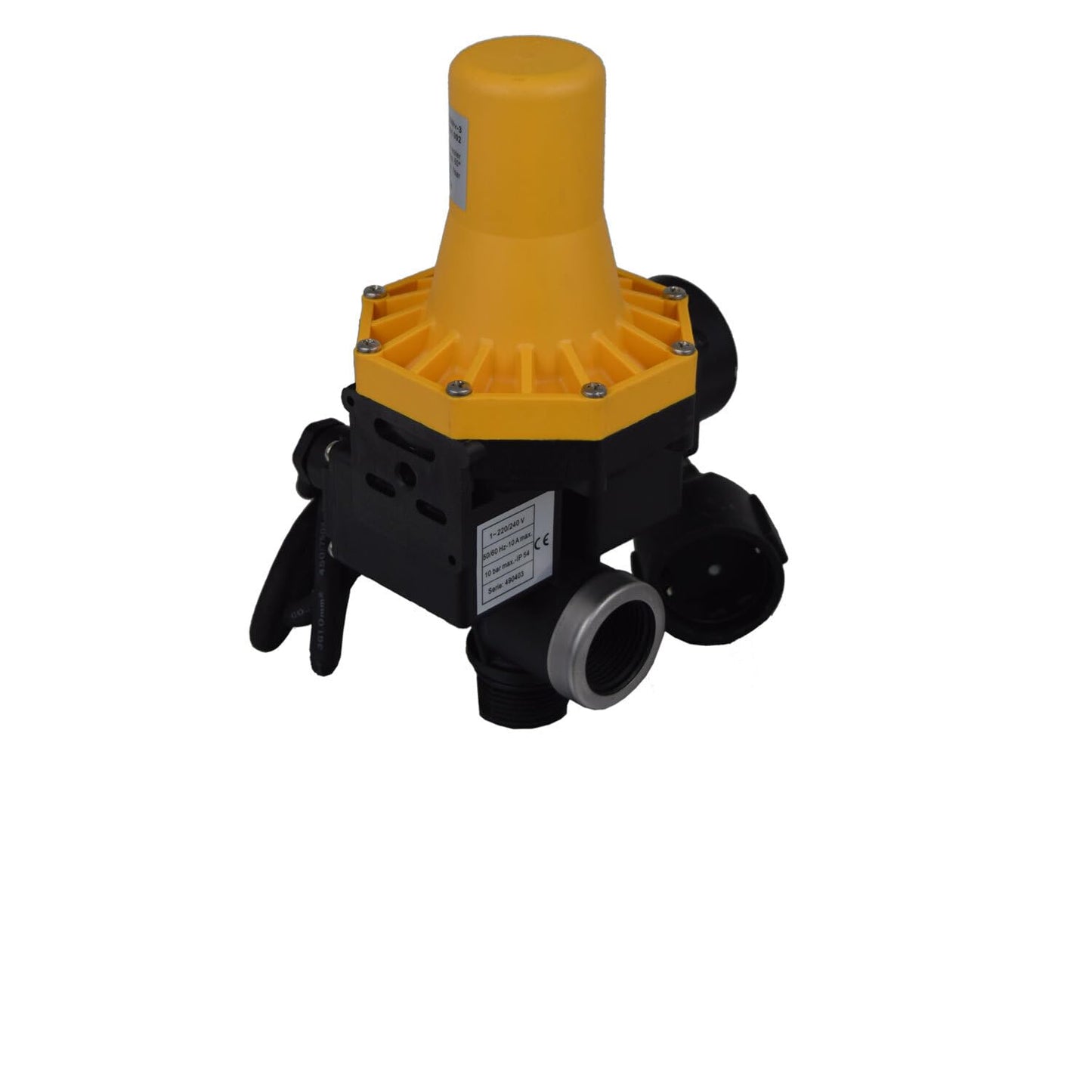 Agora-Tec® Flow Switch DWv-3 with cable, pump pressure switch for pump control for centrifugal and deep well pumps ideal for low flow applications e.g. toilets (no cycling)