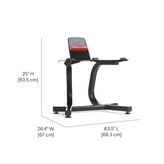 Bowflex with Media Rack Dumbbell Stand, Black, One Size