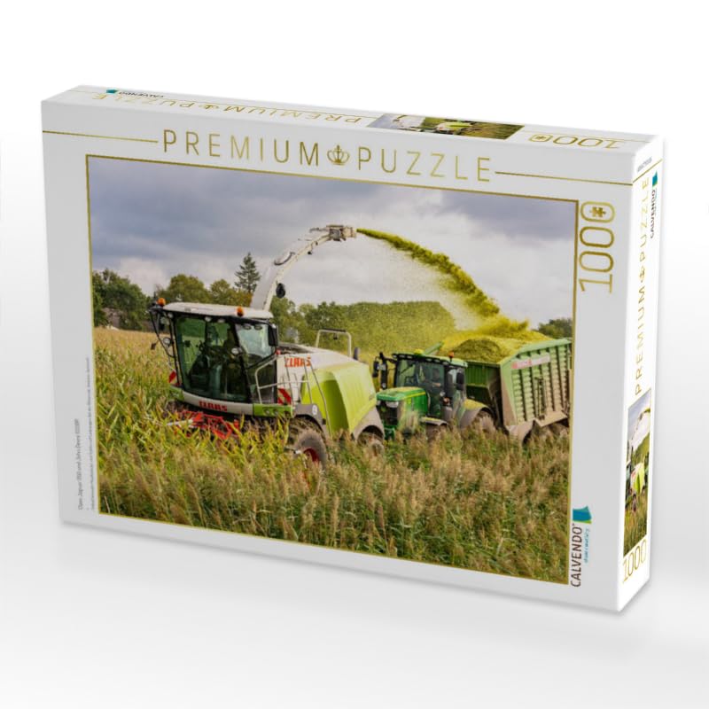 CALVENDO Puzzle Claas Jaguar 950 and John Deere 6250R | Puzzle size cm Photo puzzle for happy hours