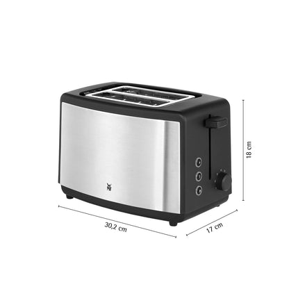 WMF Bueno Edition Toaster 2 Slice Stainless Steel, Two-slot toaster with bread roll attachment, 2 slices, 7 browning levels, 800 W, matte stainless steel