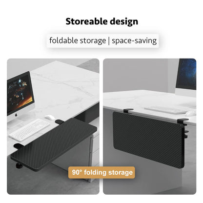 HONJIE Computer Desk Extension Board, suitable for office desks, stable mouse arm support, computer desk extension, suitable for home and office (29.53" * 9.45" (75 cm * 24 cm), white carbon fiber)