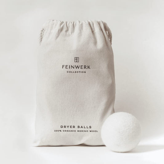 FINEWORK COLLECTION Dryer Balls - 6 pieces - Size L - Dryer balls for laundry dryers - Organic Merino wool - certified - mulesing-free - soothing laundry scent