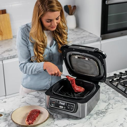 Ninja Foodi Grill & Airfryer, 5.7L air fryer, dishwasher-safe parts, 5-in-1, Black/Silver AG301EU