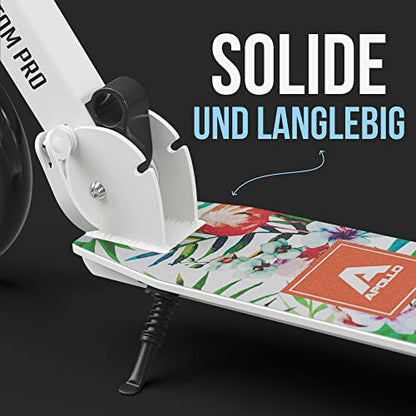 Apollo Phantom Pro City Scooter - XXL wheels, foldable, height-adjustable, kick scooter for adults, kids, and teens, compact city roller.