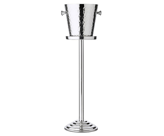 EDZARD Capri patterned champagne cooler with stand, stainless steel, with handles, for 1 bottle - Beverage cooler, bottle cooler, wine cooler, champagne cooler, ice bucket