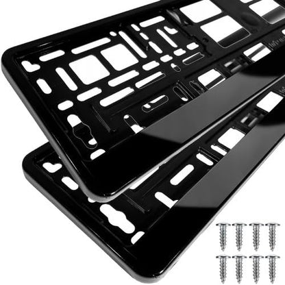 Bl4ckPrint - License Plate Holder Personalized with Custom Text - 2 Pieces License Plate Frames for Car - Weatherproof - Number Plate Holder - Vehicle Registration Plate Holder