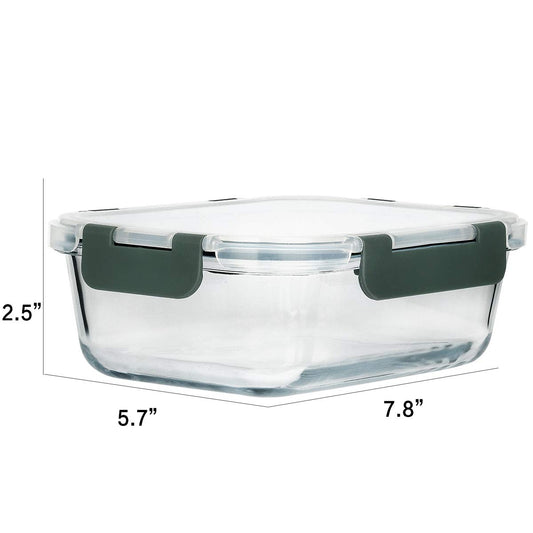 MCIRCO 8 Packs 860ml Glass Food Storage Containers Set - Dishwasher, Microwave & Freezer Safe - Leakproof.