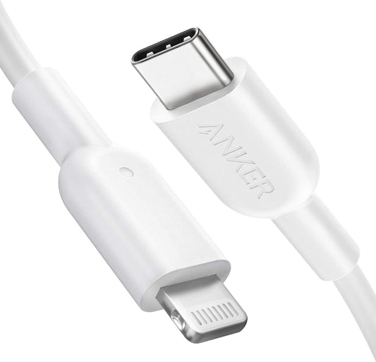 Anchor PowerLine II USB C Lightning Cable, USB C to Lightning Charging Cable 90cm MFi Certified, Fast Charging Cable for iPhone 14/13/12/11 Series, for Type-C Chargers, Supports Power Delivery (White)