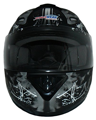 protectWEAR Motorcycle Helmet FS-801-99 black/gray size S