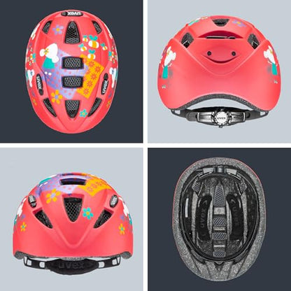 uvex Kid 2 cc - Lightweight helmet for children - adjustable sizing - expandable with LED light - Coral Mouse matte - 46-52 cm