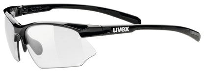 uvex sportstyle 802 V - Sports glasses for men and women - photochromic - fog-free - black/smoke - one size