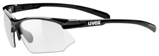 uvex sportstyle 802 V - Sports glasses for men and women - photochromic - fog-free - black/smoke - one size