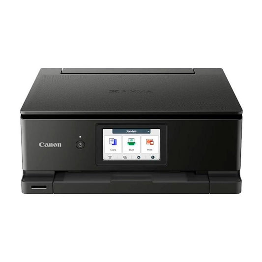 Canon PIXMA TS8750 multifunction printer 3in1 (inkjet, print, copy, scan, A4, 10.8 cm touchscreen LCD, WLAN, duplex printing, 2 paper trays, 2 x 100 sheets, 6 separate inks) black