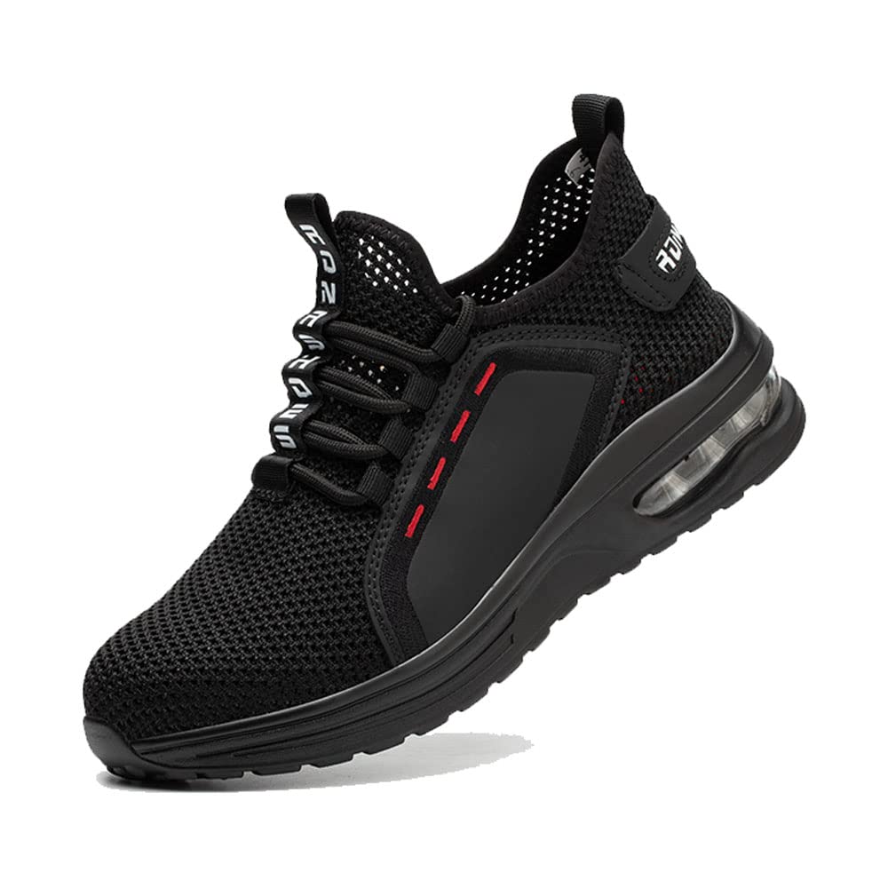 Rona Shoes Safety Shoes Work Shoes Steel Toe Shoes Lightweight Comfortable Sporty Protective Work Shoes Men Women Luna Black EU 36
