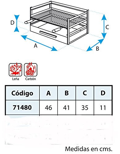 Imex El Zorro 71480.0 Grill drawer with grill, black, 46 x 41 x 35 cm.