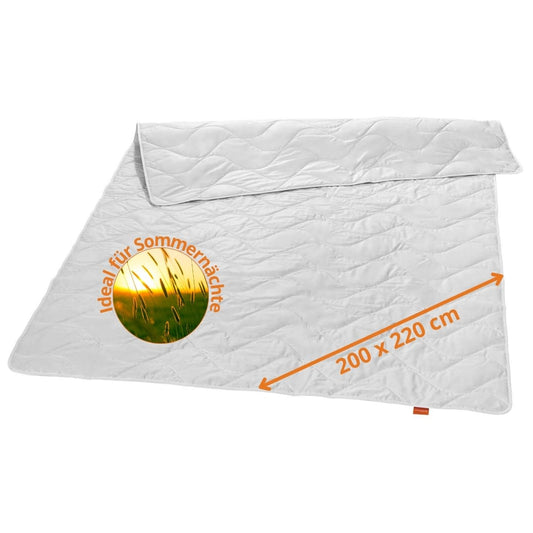 Summer blanket 200x220, wild silk blanket 200 x 220, light summer duvet, silk blanket with 100% wild silk, cover 100% cotton, Made in Germany, Ökotex, washable at 40 degrees.
