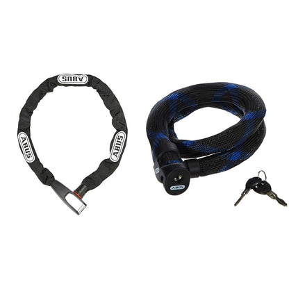 ABUS chain lock Steel-O-Chain 8807K - Flexible bike lock made of hardened steel - ABUS security level 8-85 cm - Black & 58292 accessory, black, 85 cm