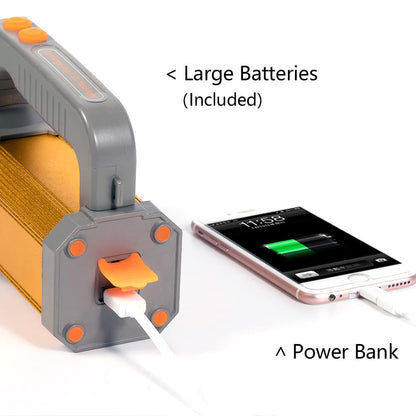 MAYTHANK LED flashlight extremely bright USB C rechargeable with lantern, large powerful metal spotlight large battery 10000mAh, handheld lamp 10000 lumens battery flashlight super bright, with handle carrying strap.