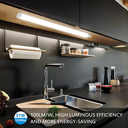 3 pieces 45W LED moisture-proof luminaire with motion sensor, 4950LM 150CM LED tube, IP65 waterproof cellar luminaire, ceiling lamp with motion sensor for office hallway stairs garage storage room, 4000K