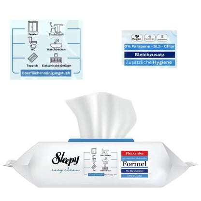 300x Sleepy cleaning wipes with bleach additive - Extra strong against stains - Green, Blue, and Yellow surface cleaning set - perfect for floors, kitchen, bathroom, and quick shine on smooth surfaces.