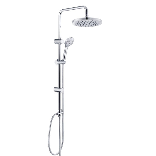JOHO Rain Shower System without Shower Faucet, Stainless Steel Shower Set with ABS Rain Shower Head Chrome Round (N-YTD20)