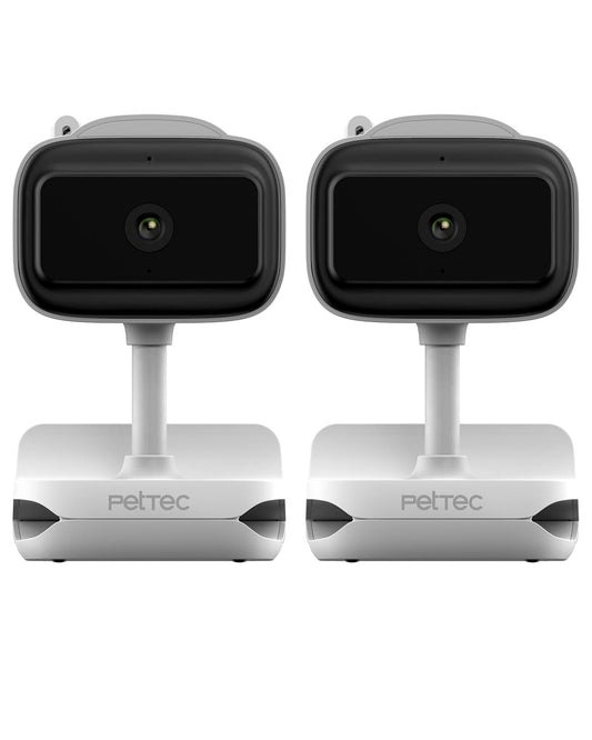 PetTec® Cam Feel Sensor 2er Set - Indoor Surveillance Camera for Pets & Babies with App [HD+] - Pet Camera Dog Camera - Baby Monitor with Camera & Night Vision feature