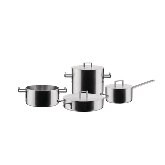 Alessi Convivio DC100S7 - design cookware set, 18/10 stainless steel handles with PVD coating, matte.