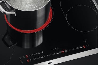 AEG HK854870XB cooktop electric/glass ceramic/ceramic / 76.6 cm/Rapid Power cooking zones/stainless steel