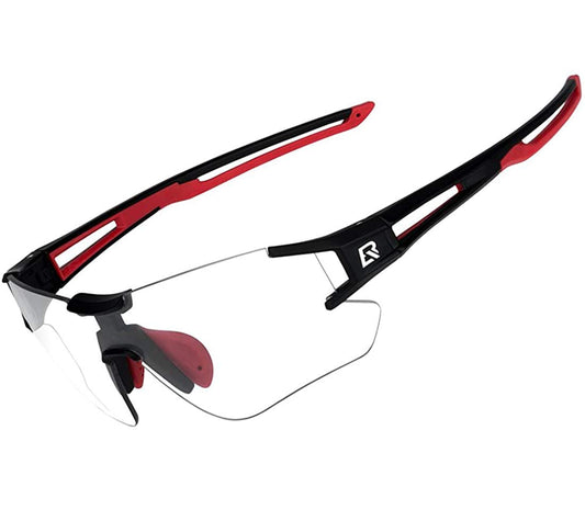 ROCKBROS Self-Tinting Bike Glasses for Men and Women, Photochromic Cycling Sunglasses with UV400 Protection, Transparent Lenses for Outdoor Sports