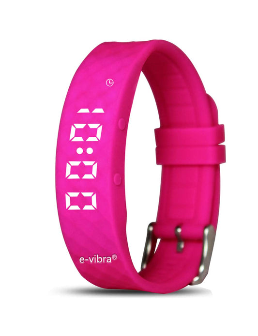 e-vibra potty training watch - Silent vibration alert watch - with timer and 15 daily alarms (Hot Pink)