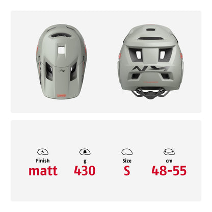 ABUS MTB helmet YouDrop FF - Fullface helmet for kids and teenagers - perfect for getting into mountain biking - with removable chin guard - Grey, Size S