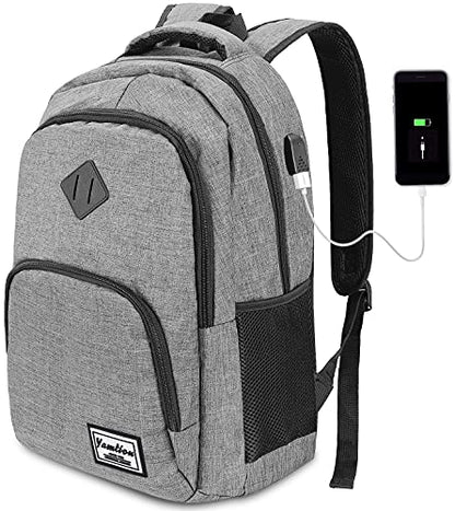YAMTION backpack with laptop compartment, USB charging port for students and men. Ideal for school and work, 35L capacity.