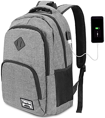 YAMTION backpack with laptop compartment, USB charging port for students and men. Ideal for school and work, 35L capacity.