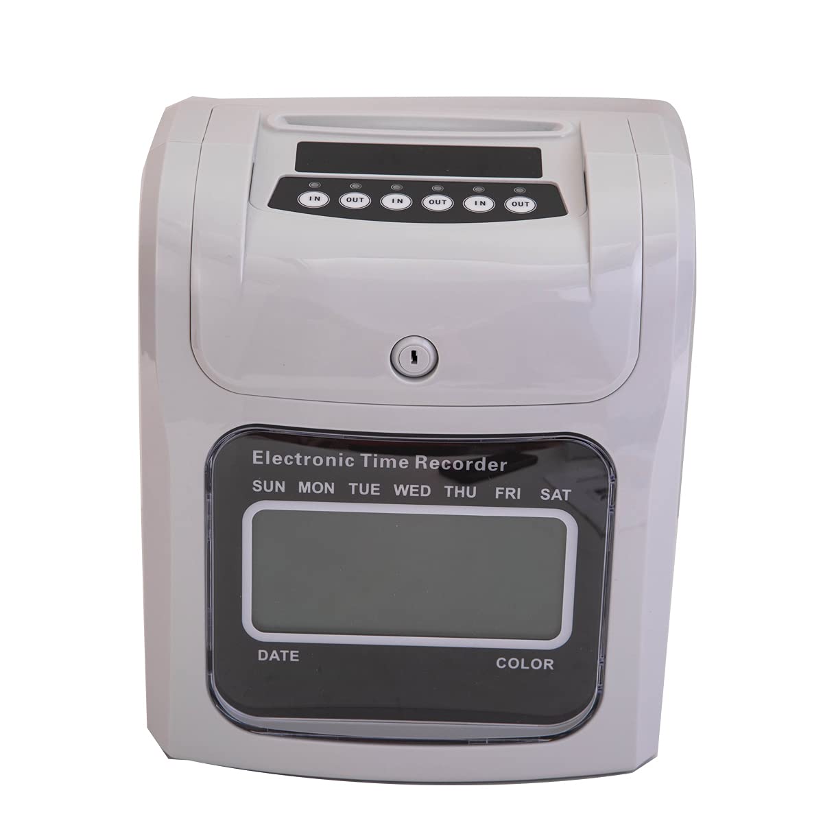 CDZHLTG Electronic time clock stamp clock time recording 960SB incl. 50 time clock stamp cards, 2 security keys, 1 power supply with LED display for office, factory, school