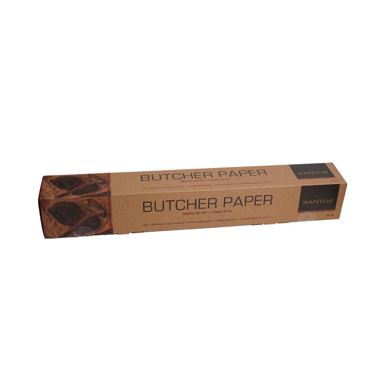 SANTOS original Pink Butcher Paper Roll - 60cm x 45m - sturdy & uncoated butcher paper - perfect for long cooking jobs, smoking, and low and slow grilling