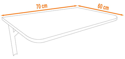 AKKE wall folding table with rounded edges. Folding table, dining table, wall table, kitchen table, desk, children's desk, bar table, computer table, foldable. | Universal table