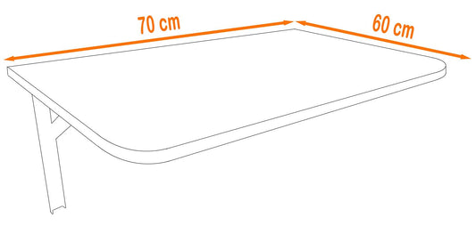 AKKE wall folding table with rounded edges. Folding table, dining table, wall table, kitchen table, desk, children's desk, bar table, computer table, foldable. | Universal table
