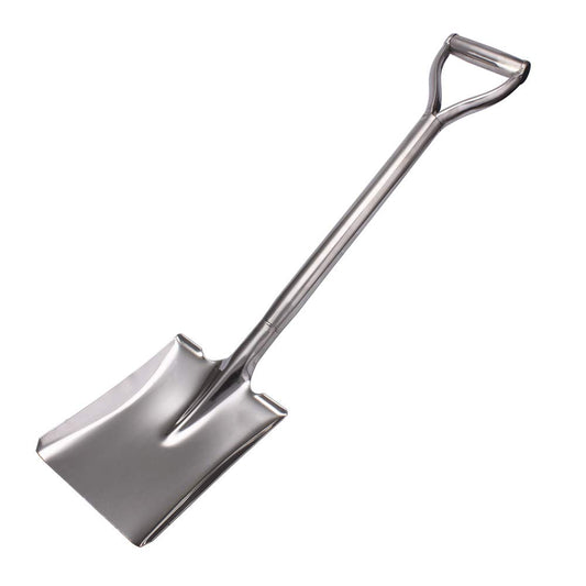 LUBAN Stainless Steel Shovel, Length: 80, Square Metal Shovel with D-Handle, Rust-Free Spade Shovel with a flat front edge, for gardening, camping, transplanting.