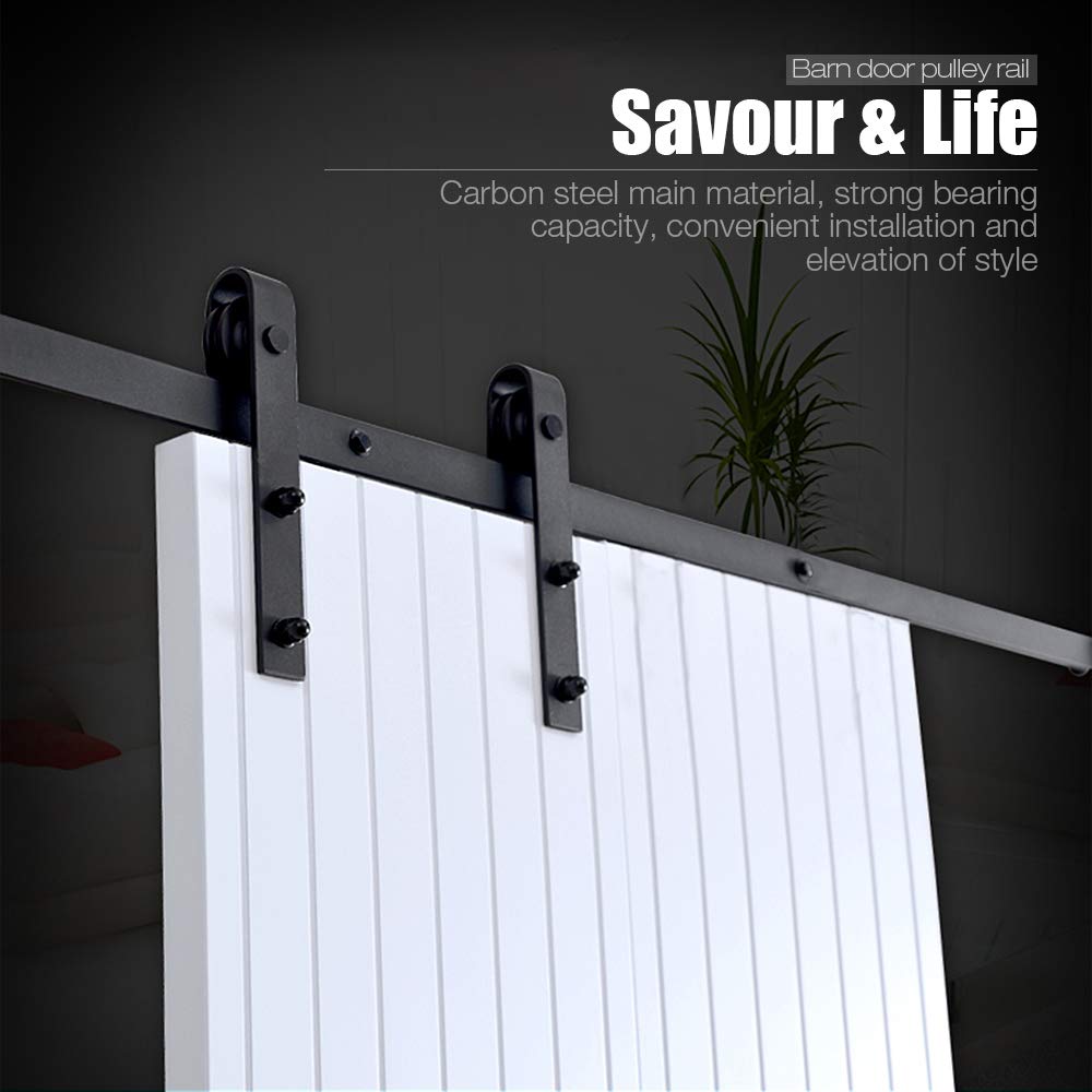 300cm sliding door kit, sliding door system for interior doors, complete set with pulleys for hanging rails (300cm)