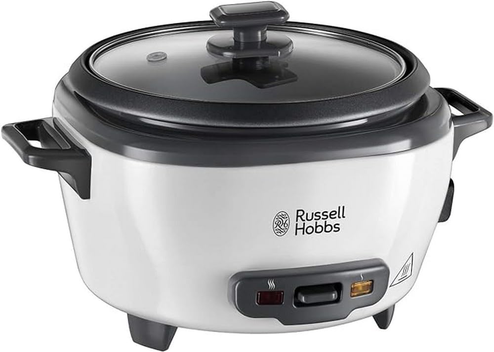Russell Hobbs rice cooker small [medium] 0.8l (including steamer insert, keep warm function, non-stick cooking pot, rice spoon & measuring cup) slow cooker for vegetables & fish 27030-56