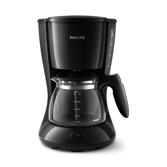 Philips HD7461/20 New Daily Coffee Machine Aroma-Swirl with Auto Shut-Off, Glass Carafe, White/Black