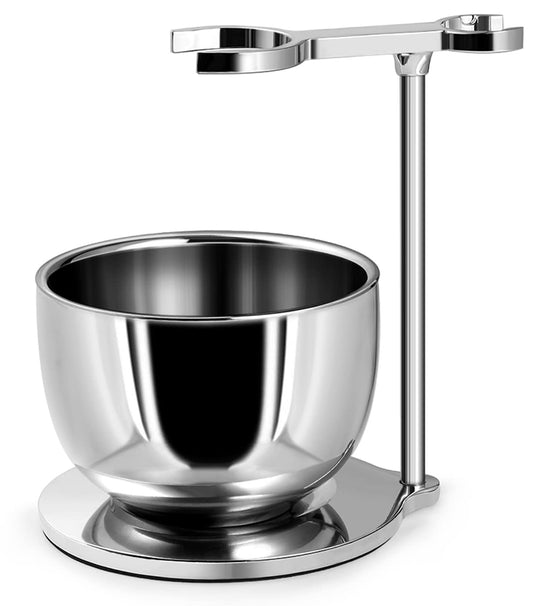 GRUTTI 2 in 1 shaving set for men - safety razor stand and stainless steel shaving bowl - holder and bowl set, perfect Father's Day gifts for men, fathers, friends