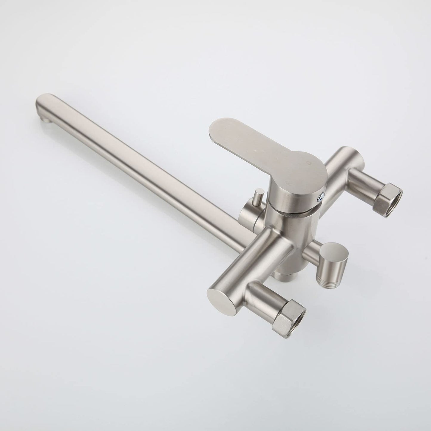 HomeLava bathtub faucet with handheld shower Round single-handle tub faucet bath faucet with shower set shower faucet fixture for shower tub bathroom sink, brushed stainless steel