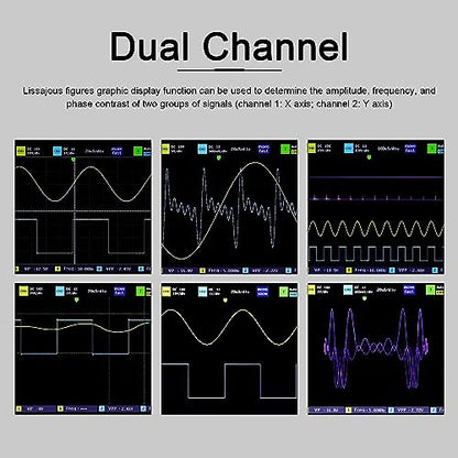 SURLABA Digital Tablet Oscilloscope, Touchscreen oscilloscope 100MHz bandwidth with 2 channels, 1GSa/s sampling rate, 240kbit storage depth, trigger mode Auto/Normal/Single for DIY, home use.