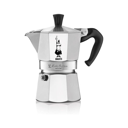 Bialetti - Moka Express: Iconic stovetop espresso maker, brews authentic Italian coffee, 4-cup (190 ml) Moka pot, aluminum, silver